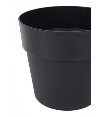 Pot rond plastique noir