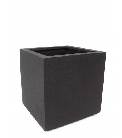 Bac à fleur cubique fibre noir