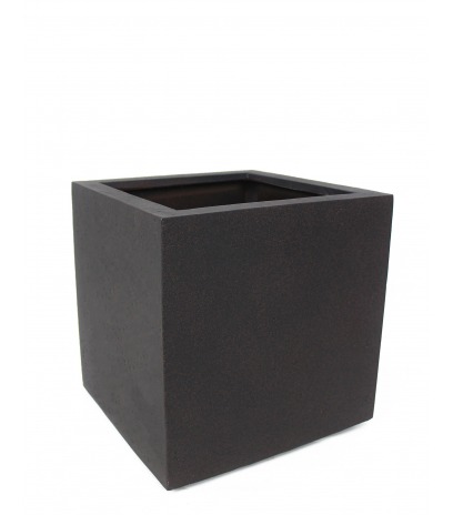 Bac à fleur cubique fibre noir