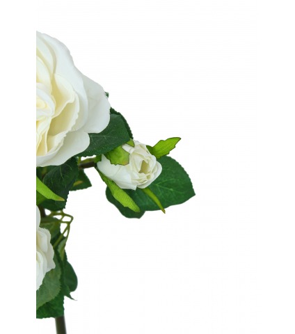 Tige de rose artificielle blanche