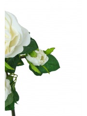 Tige de rose artificielle blanche