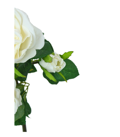 Tige de rose artificielle blanche