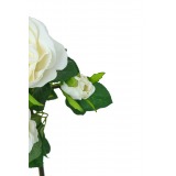 Tige de rose artificielle blanche