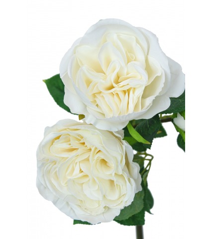Tige de rose artificielle blanche