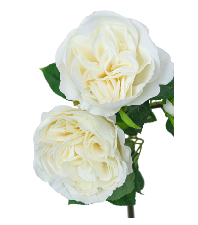 Tige de rose artificielle blanche