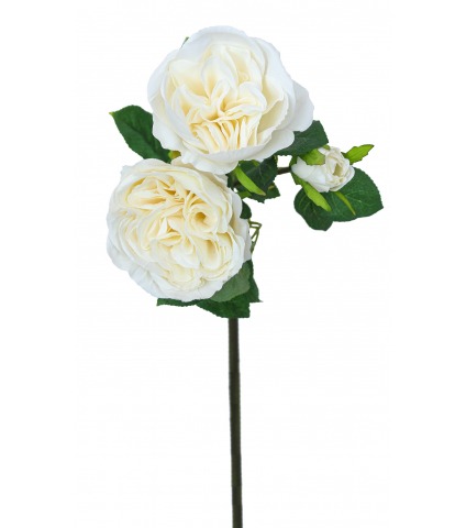 Tige de rose artificielle blanche