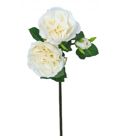 Tige de rose artificielle blanche