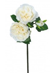 Tige de rose artificielle blanche