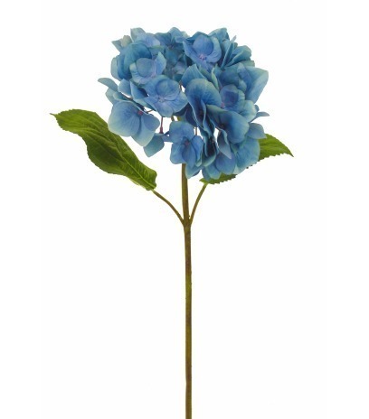 Tige d'hortensia artificielle bleue