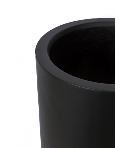 Pot haut rond noir en fibre