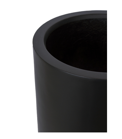 Pot haut rond noir en fibre
