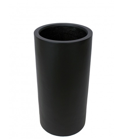Pot haut rond noir en fibre
