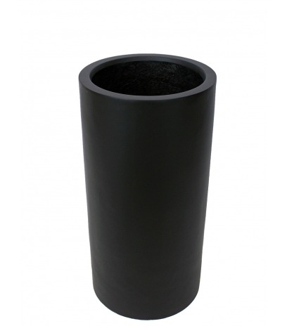 Pot haut rond noir en fibre