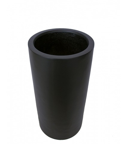 Pot haut rond noir en fibre
