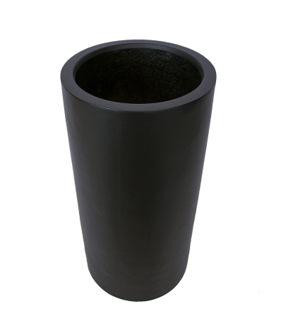 Pot haut rond noir en fibre
