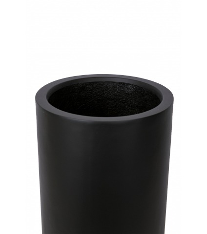 Pot haut rond noir en fibre