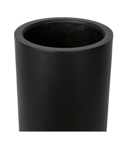 Pot haut rond noir en fibre