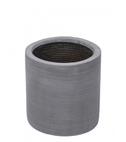 Pot rond gris en fibre