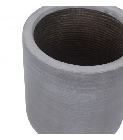 Pot rond gris en fibre