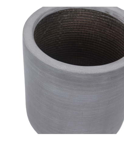 Pot rond gris en fibre