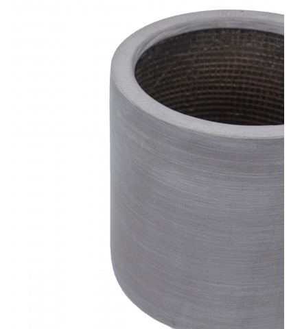 Pot rond gris en fibre