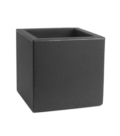 Pot cubique gris anthracite