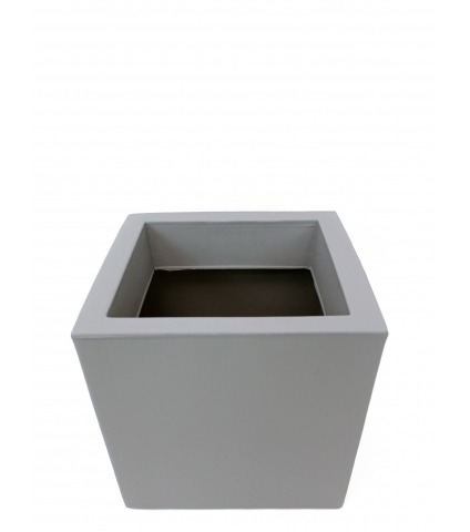 Pot cubique gris clair