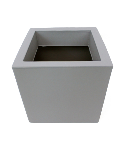 Pot cubique gris clair