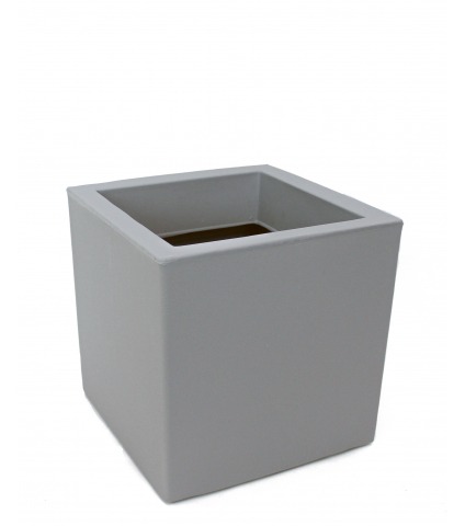 Pot cubique gris clair