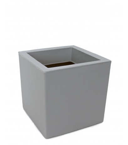 Pot cubique gris clair