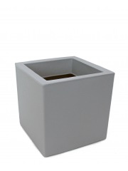Pot cubique gris clair