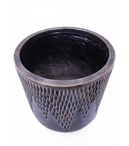 Pot rond luxe strié