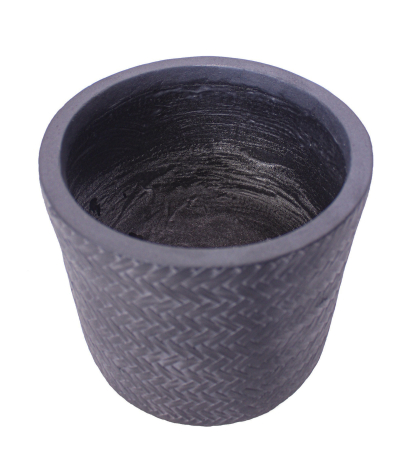 Pot rond tressé gris