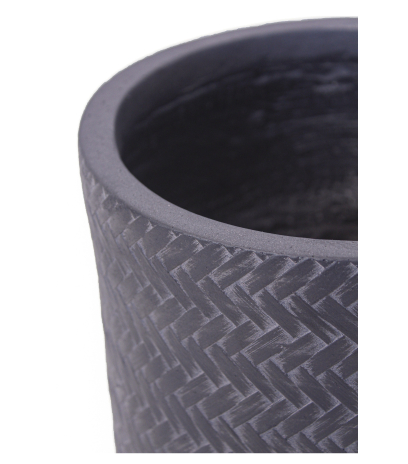 Pot rond tressé gris