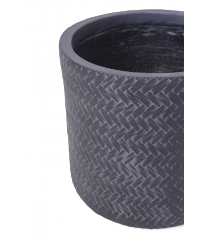 Pot rond tressé gris