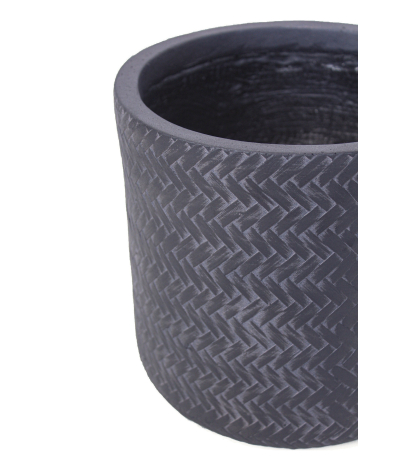 Pot rond tressé gris