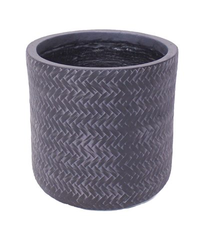 Pot rond tressé gris