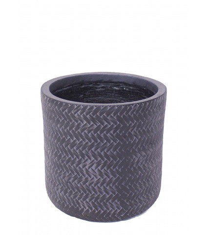 Pot rond tressé gris