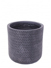 Pot rond tressé gris