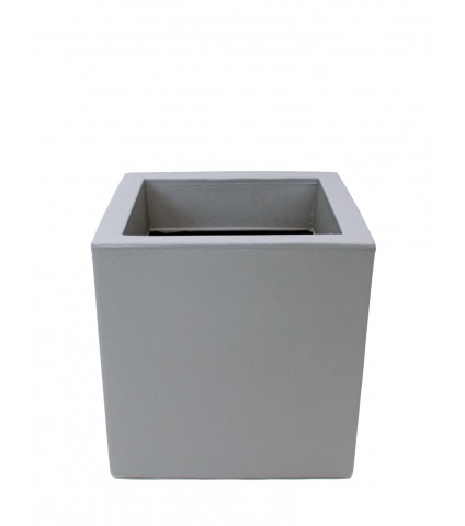 Pot cubique gris clair