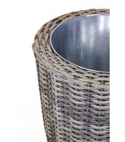 Pot haut rond en rotin