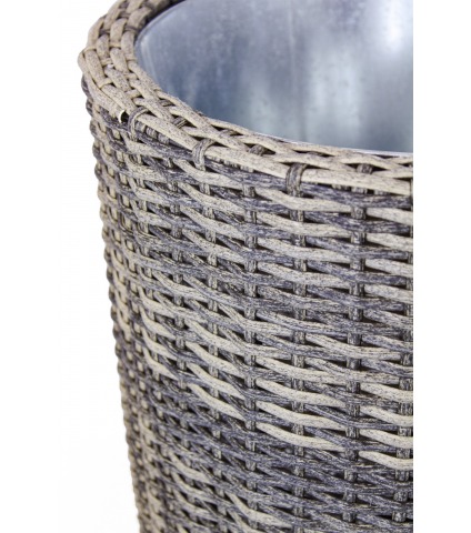 Pot haut rond en rotin