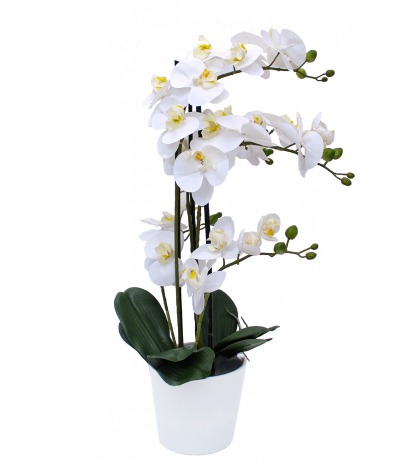 Grande orchidée blanche artificielle