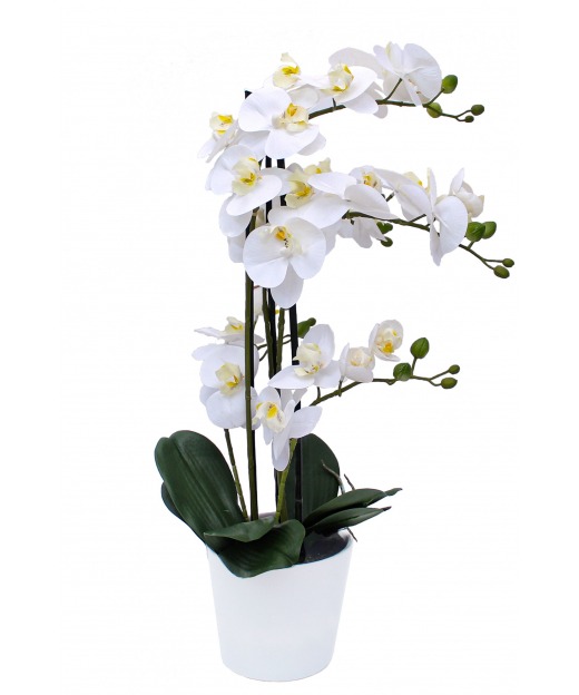 Grande orchidée blanche artificielle