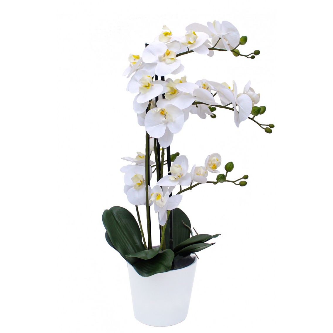 Grande orchidée blanche artificielle 65 cm - Orchidées artificielles  géantes - Artiplantes