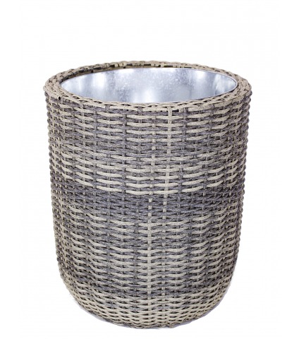 Pot haut rond en rotin
