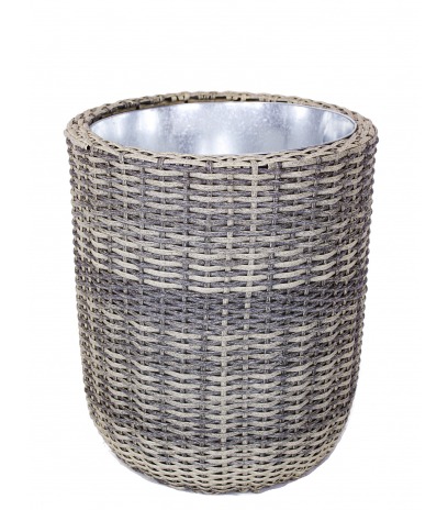 Pot haut rond en rotin