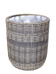 Pot haut rond en rotin