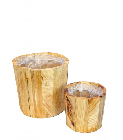 Pot rond en bois