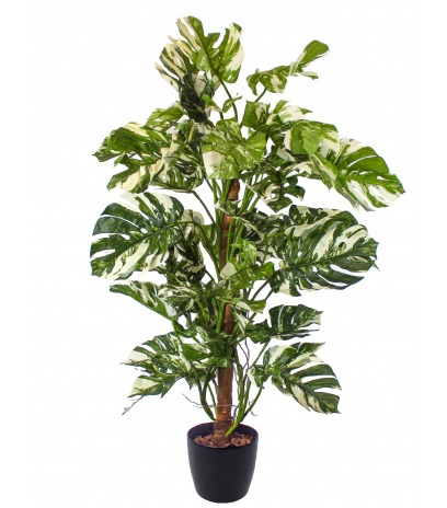 Grand philodendron artificiel vert et blanc